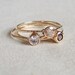 Choose Three Stones - Sparkling Threads of Gold - Set of Three Hammered Stacking Rings 14k Gold Set Faceted Stones - Delicate Jewelry