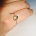 Satellite Ring - Simple and Sweet Labradorite Stack Ring - Choose Silver Rose or Yellow Band - Delicate Jewelry