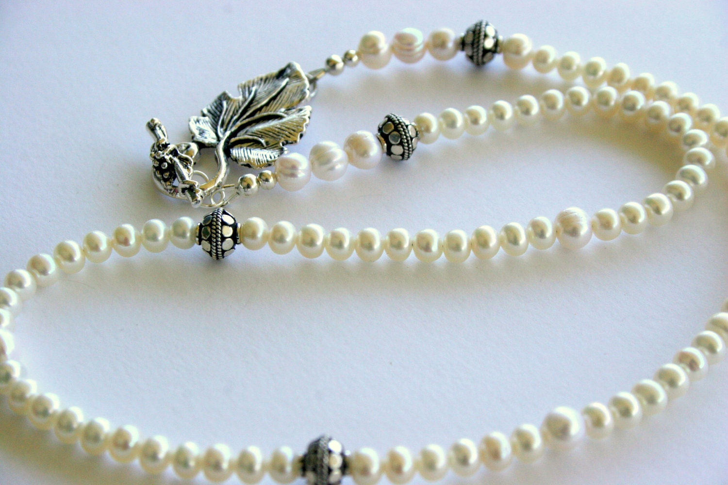 Pearls and Silver Vine necklace