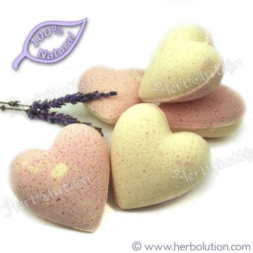 Lavender Patchouli Bath Bomb fizzy Heart 100 natural no synthetics