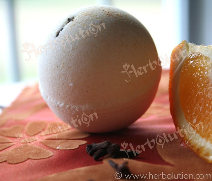 Orange Clove Bath bomb Fizzy organic VEGAN and Earth friendly natural aroma no synthetic