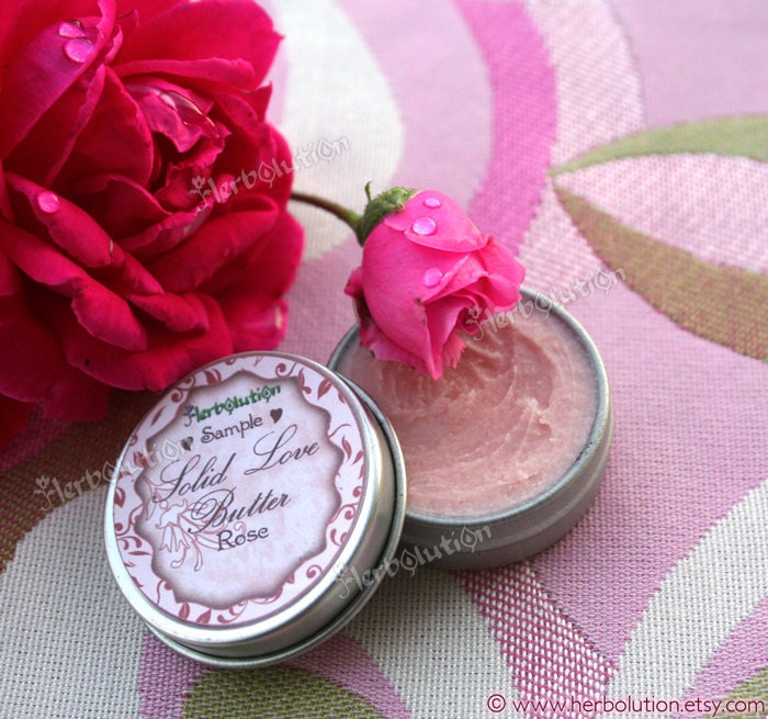 Organic Body Butter - Rose Body Lotion - Vegan body butter with Natural Shea butter SAMPLE size - Organic skin care - good for massage