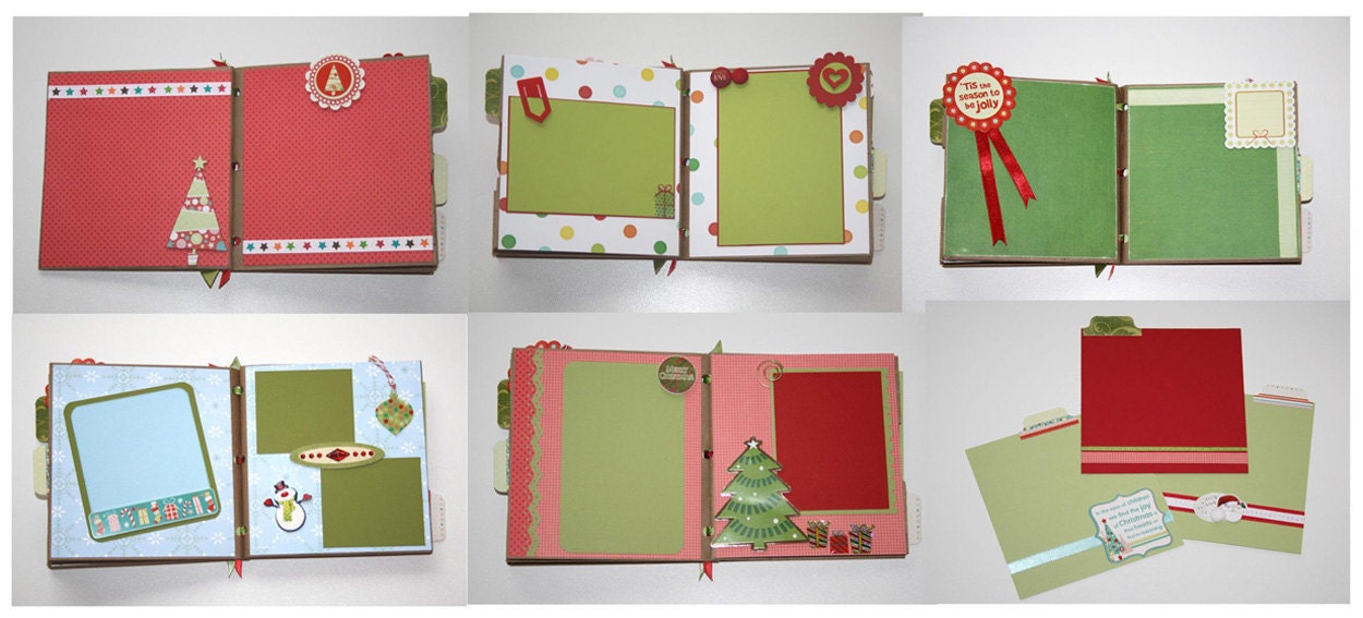 RESERVED FOR NATALIE Paper Bag Album "My First Christmas" premade photo pages