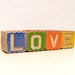vintage wooden letter blocks - love
