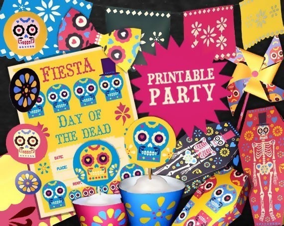 Day of the Dead party decoration printables Il_570xn