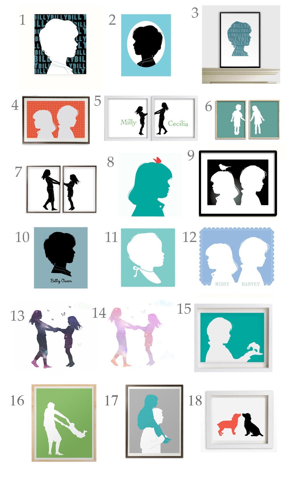 Silhouette Portraits custom prints