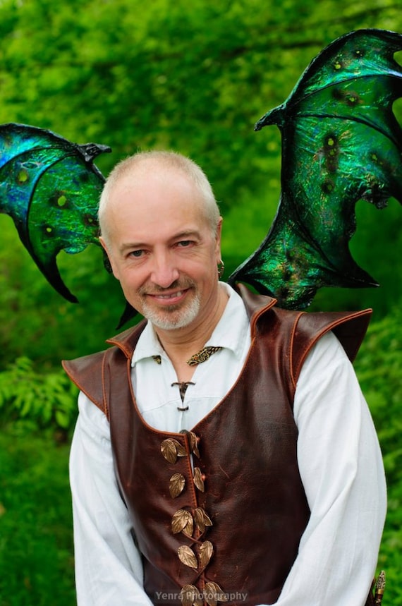 OOAK Custom Iridescent Draco Dragon Fairy Wings Cosplay Renaissance U Pick Any Color