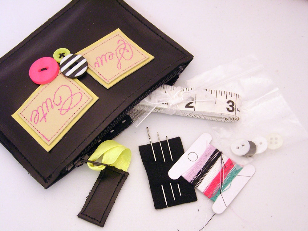 Sewing Repair Kit Leather Purse. Sew Cute. Made to Order.