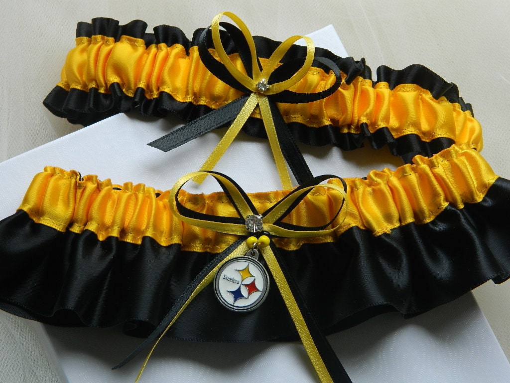 Wedding Garter Set Pittsburgh Steelers -Theme Wedding Garter Bridal Garter Sport Garter