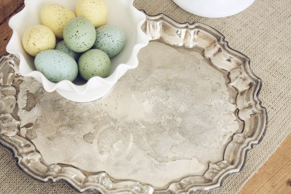 Vintage Silver Plate Pedestal Tray