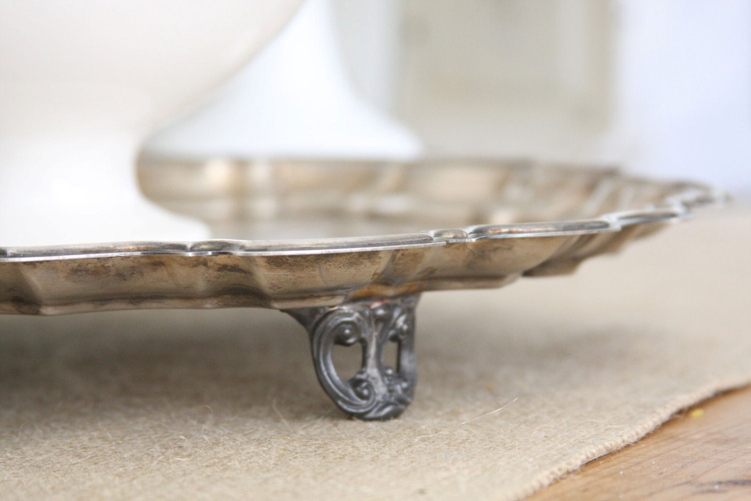 Vintage Silver Plate Pedestal Tray