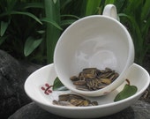 Outdoor Garden Tea Cup Bird Feeder Home and Living