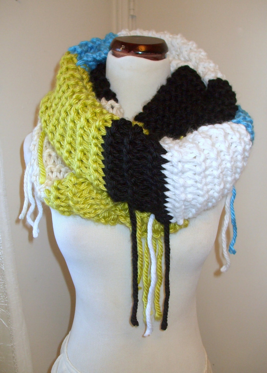 Infinity Colorblock Crochet Scarf