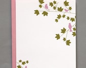 Pink Birds in Trees Baby Shower (Thank You) A2 Flat Note Cards (Choose your envelope color) (Set of 10)