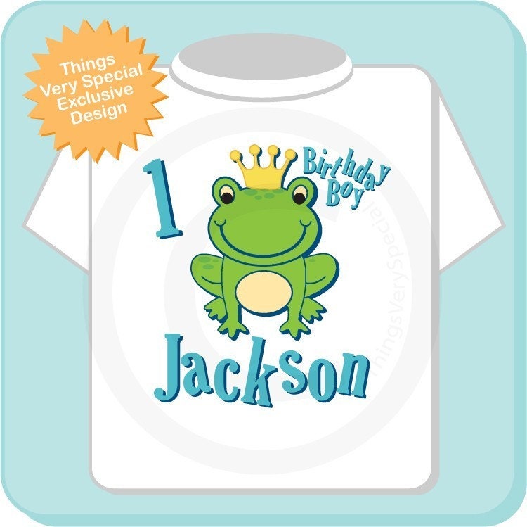 Birthday Shirt, Frog Prince Shirt, Personalized Frog Prince Birthday Boy Tee or Onesie
