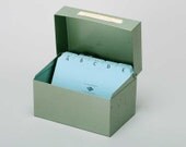 Vintage Green Metal Card File Box