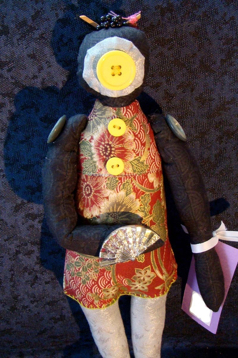 MS Madam Bumblebee - Art Doll - cloth art doll for MS Society Charity - OOAK