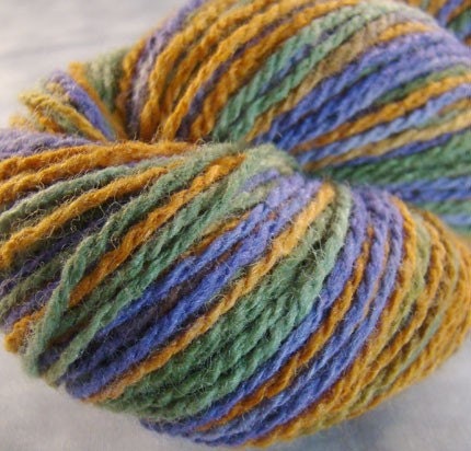 Hand Dyed Yarn, Silk and Wool DK Weight - Autumn - OOAK