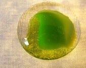 Fused Glass Cabachon - Dragon's Eye, Green Dragon no. 1 - OOAK