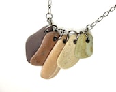 River stone necklace handmade from naturally colorful rocks. "Almost a Rainbow Rock Collection Necklace" 507