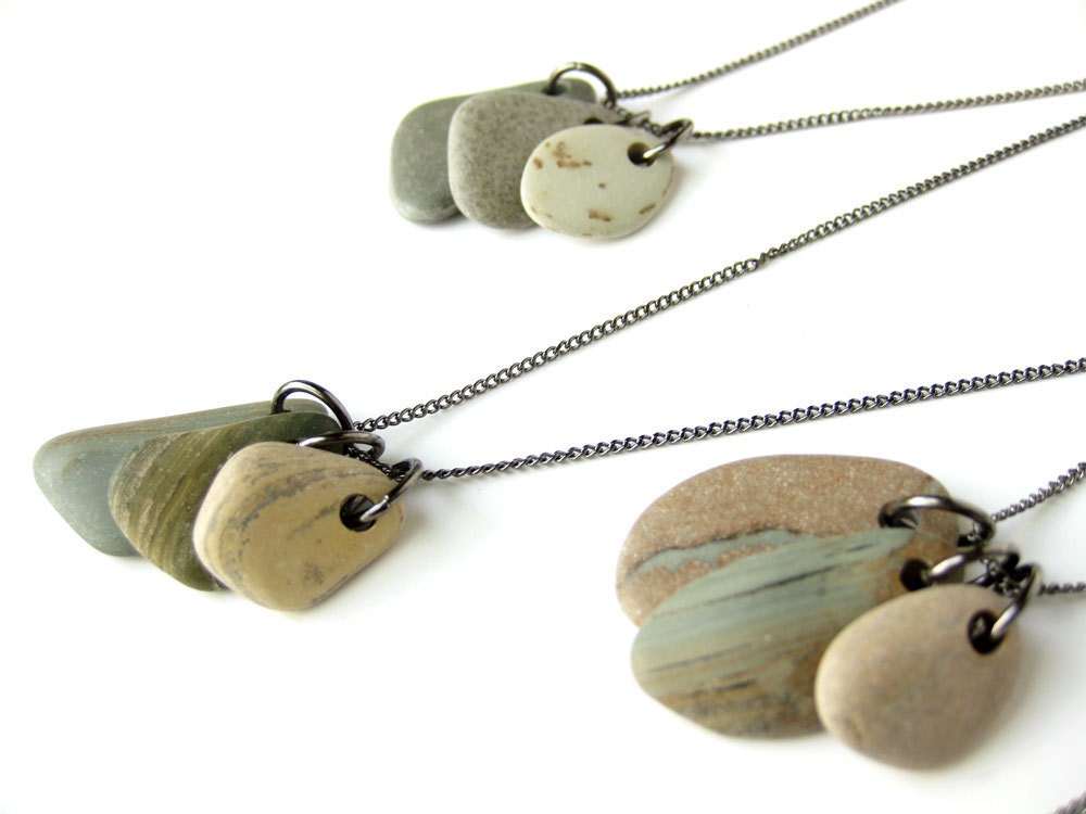 5 Bridesmaid's Gifts in Teal.  Beach wedding stone necklaces. 570.