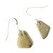 Natural stone jewelry - river rock earrings -  Olive Green Pebble Earrings on Silver Plate - 524