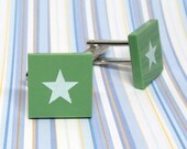 Army Stars on Sand Green Cufflinks - Original Design  made from Genuine LEGO (r) Tiles