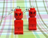 Miniature Alien Earrings made with Genuine LEGO (r) Microfigs