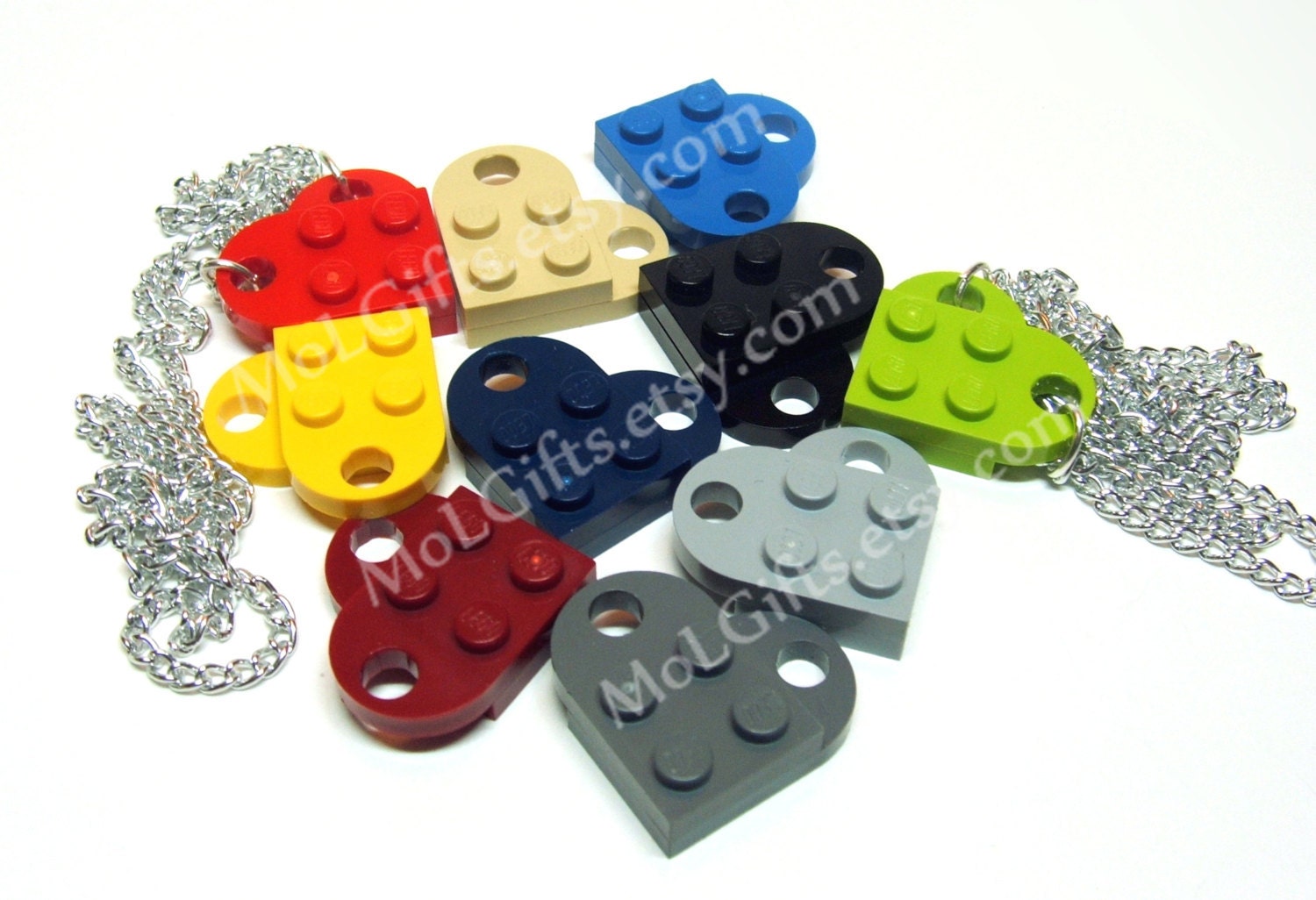 Heart Necklace, made from LEGO (r) Heart Pieces - You Choose Colors