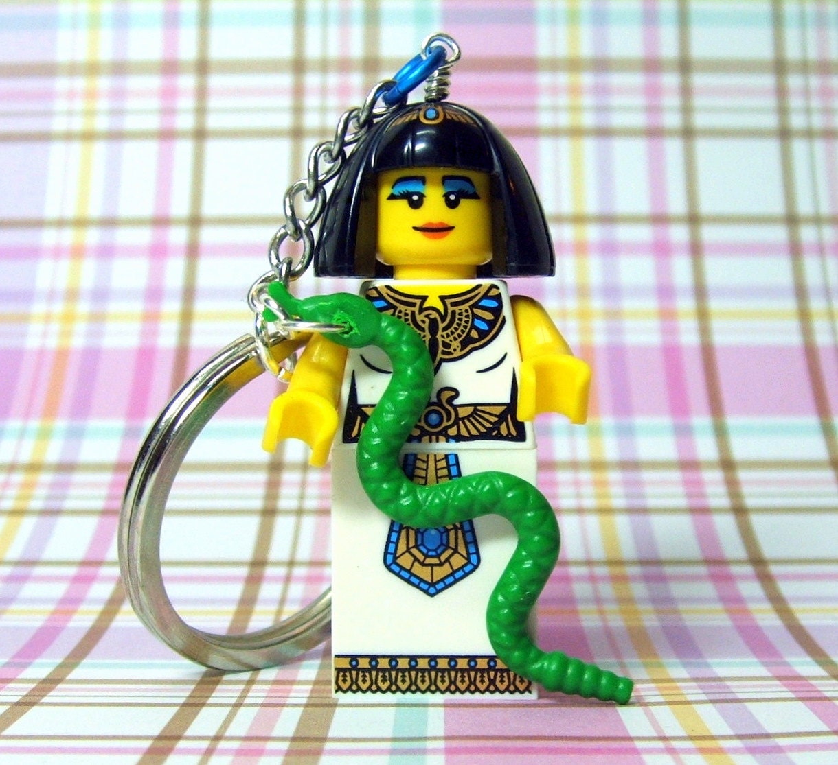 Egyptian Queen Keychain - made from Series 4 LEGO (r) Minifigure
