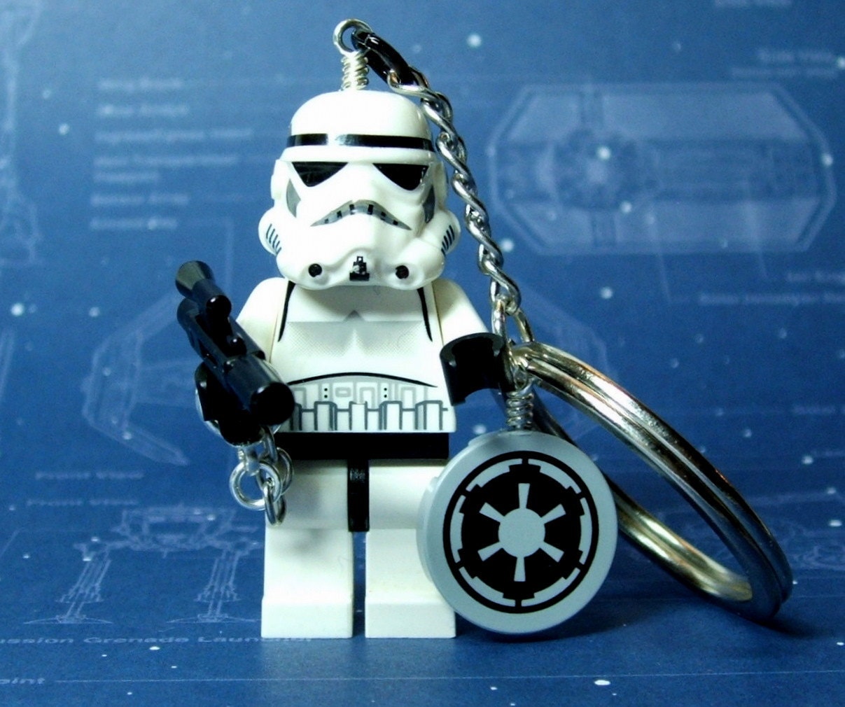 Stormtrooper Keychain - made from Genuine Star Wars  LEGO (r) Minifig