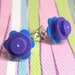 Crazy Daisy Stud Earrings made from LEGO (r) Pieces - Purple and Blue