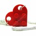 Radiant Red Heart Necklace made from LEGO (r) Heart Pieces on a Silver Plated Curb Chain