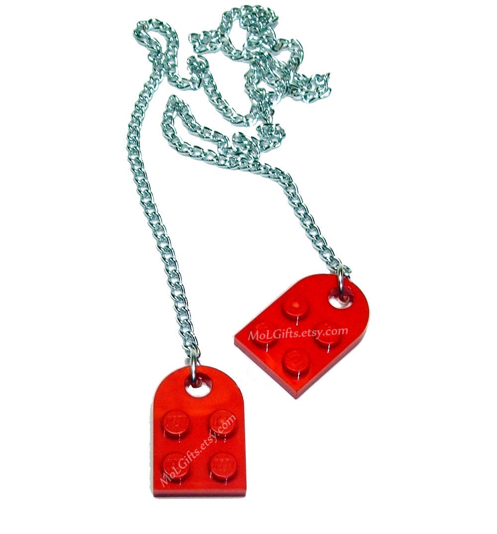 Heart Necklace - made from Genuine LEGO (r) Pieces - You Choose Color