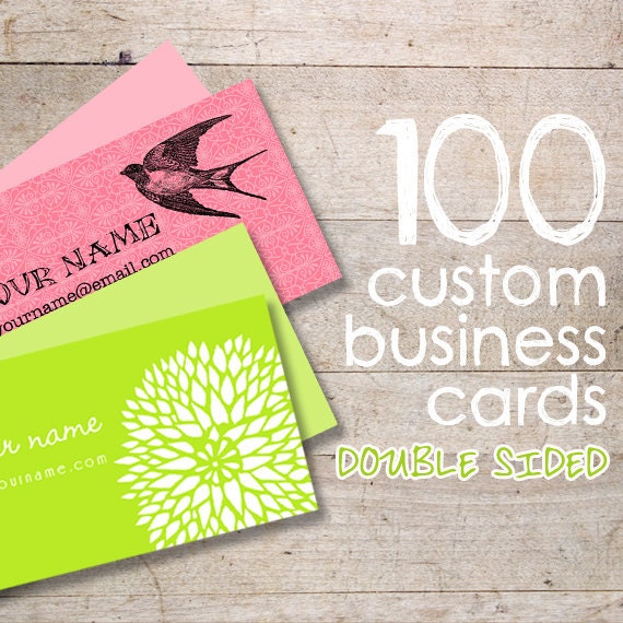 100 Custom High Quality Business Cards - Display Cards - Earring Cards - DOUBLE SIDED