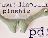 rawr dinosaur plushie PDF pattern