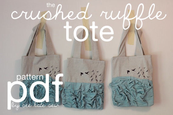 Crushed Ruffle Tote PDF Pattern