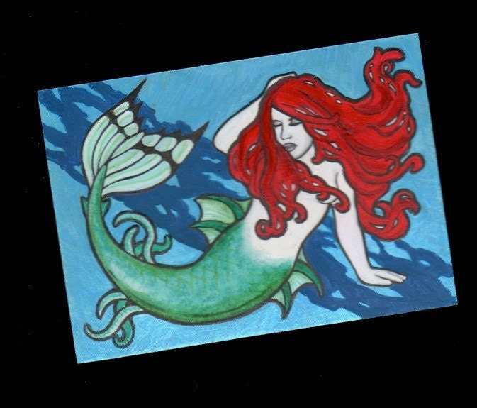 ACEO original mermaid illustration