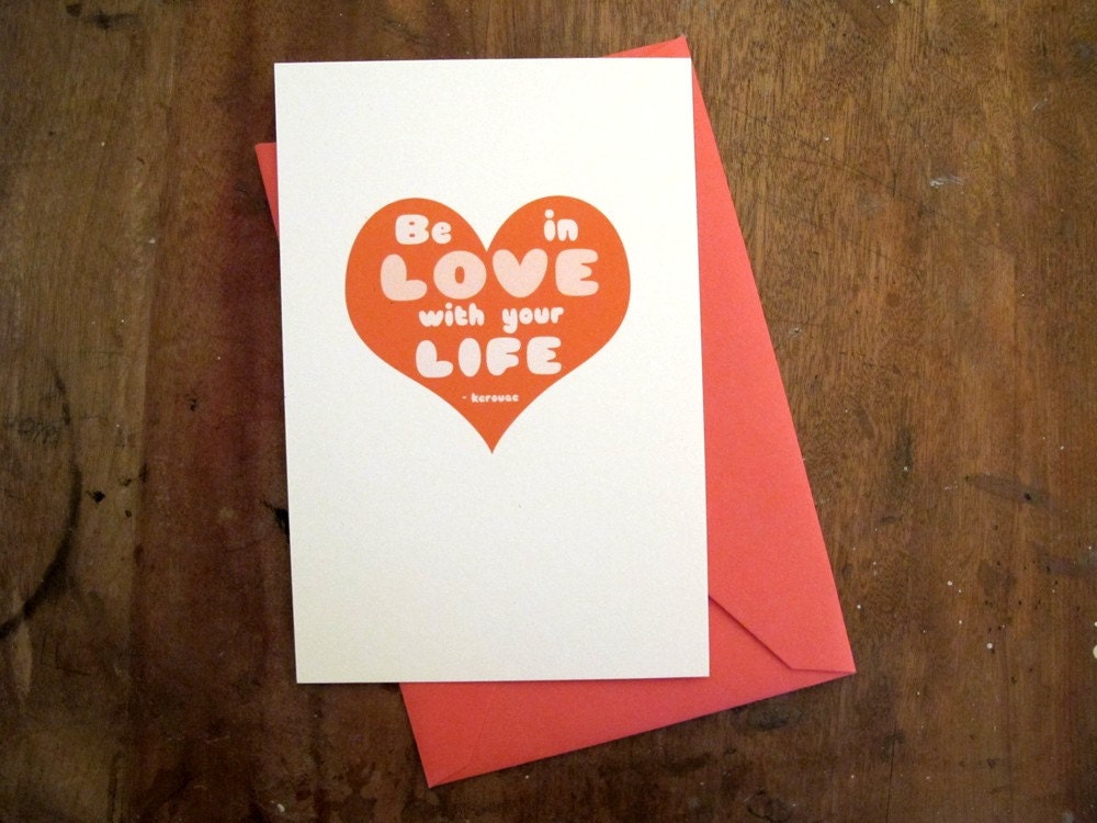 Kerouac heart card 4x6