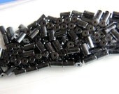 Hematite 3x5 mm Black Tube Beads, Tiny, 120 Pieces