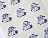 Santa Claus Stickers - One Inch Round Seals