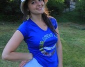 BRACES are BEAUTIFUL - Amazing Blue Vintage Super Soft 70s Shirtique Tee S M