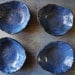 Reserved for MARE and FRANCO's wedding Ceramic Bowls Blue set of 4 -handmade tableware - Wedding Gifts Unique Organic with Laces