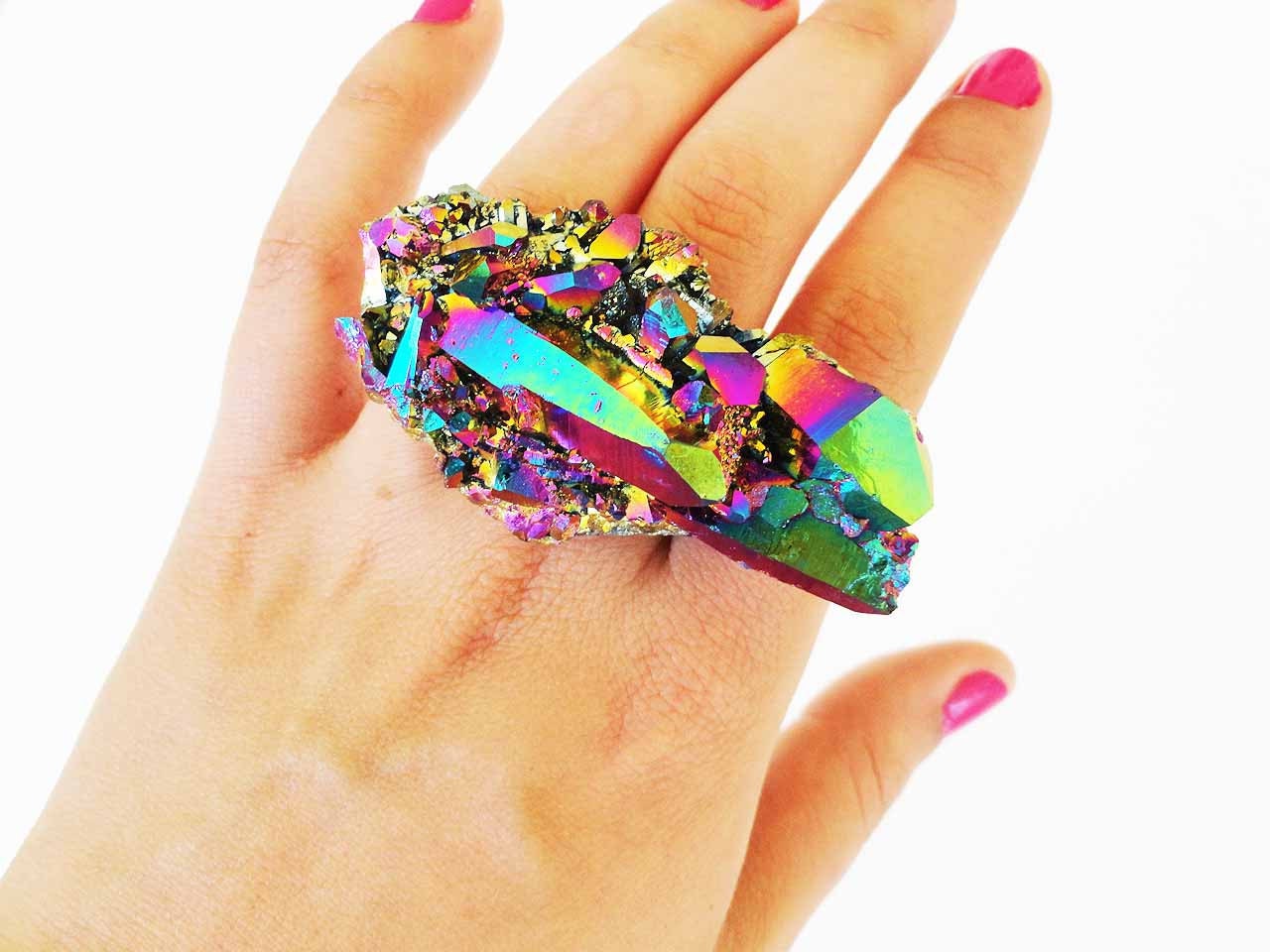Rainbow quartz ring, SCILIA