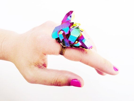SCILIA rainbow crystal ring