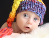 OOAK Original Newborn Stocking Hat - Primary Sunset - Bright and Bold Collection