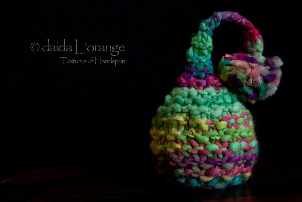 OOAK Newborn Striped Ruffle Waves Pixie Elf Hat - Summer Emerald Rainbow - Bright and Bold Collection