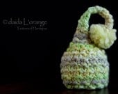 OOAK Newborn Ruffle Waves Pixie Elf Hat - Lemongrass - Spring Collection