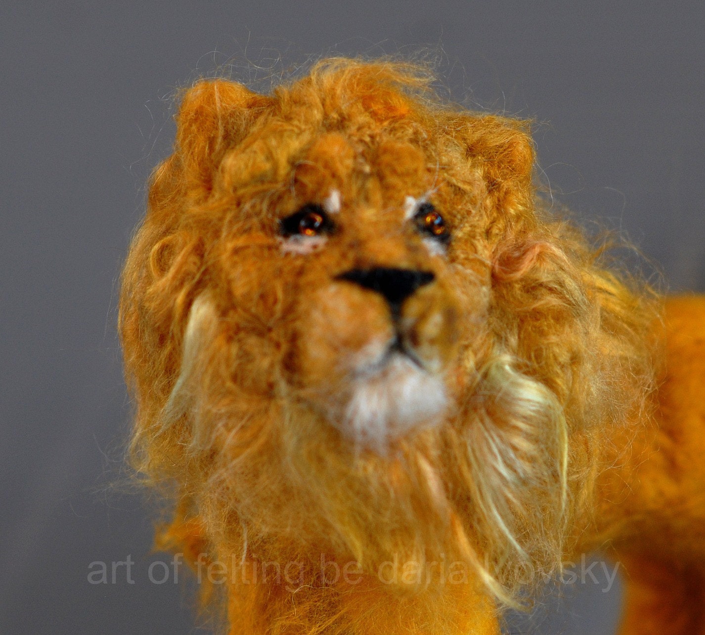 Needle felted Lion-Waldorf inspired-King of Beasts-Soft Sculpture-needle felt by Daria Lvovsky Made for  custom orders