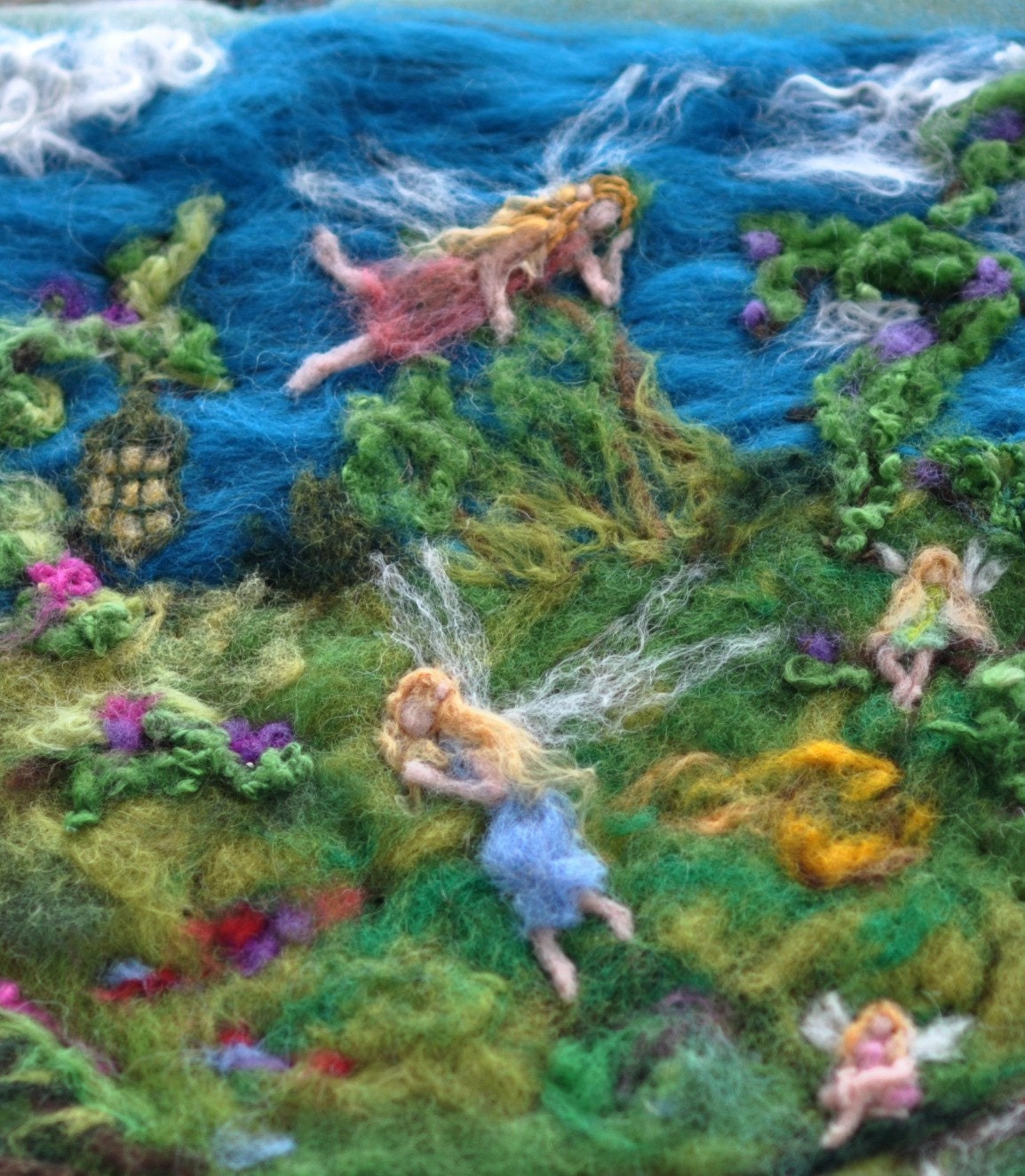 Needle felted Waldorf Photo Print of my original needle felted wool painting-needle felt by Daria Lvovsky  - The Fairy Feast